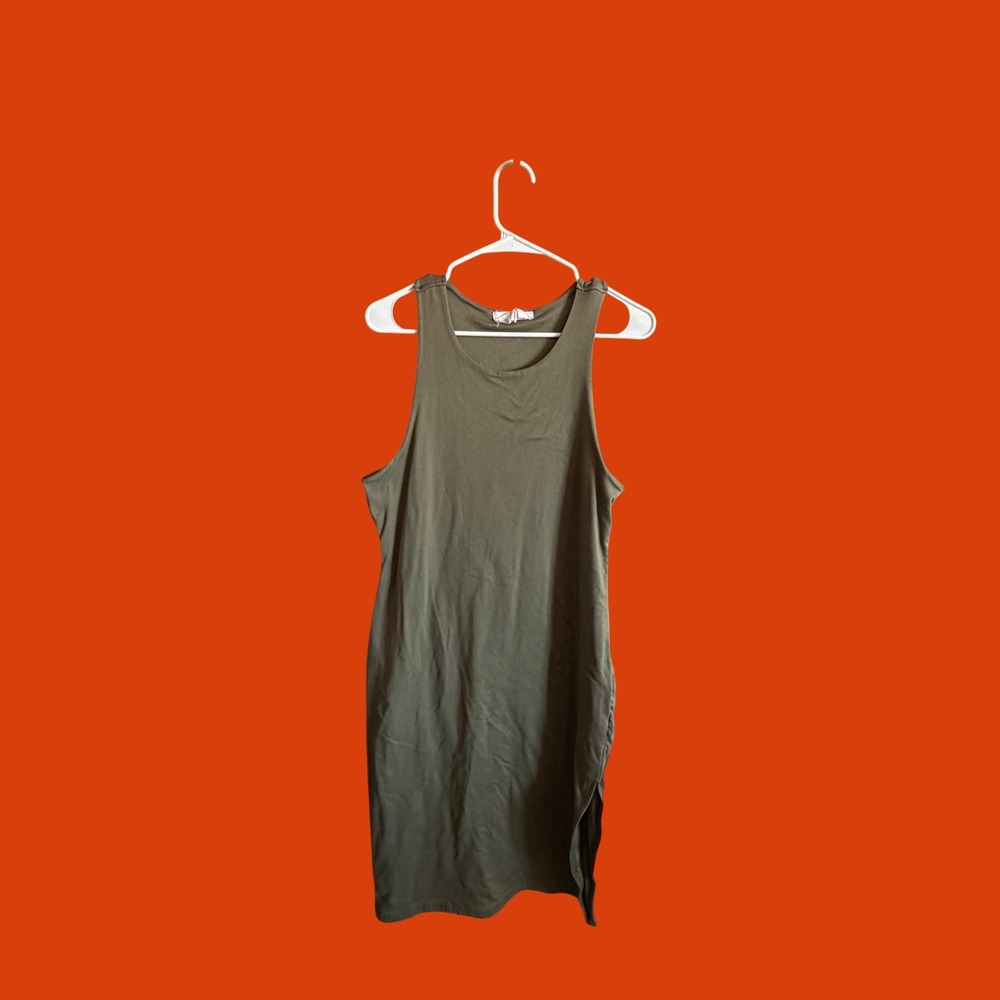 Contour Collection Birch and Stone Olive Green‎ Sleeveless Bodycon Midi Dress XL